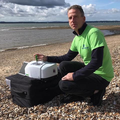 PerkinElmer's Ian Robertson beach sampling microplastics