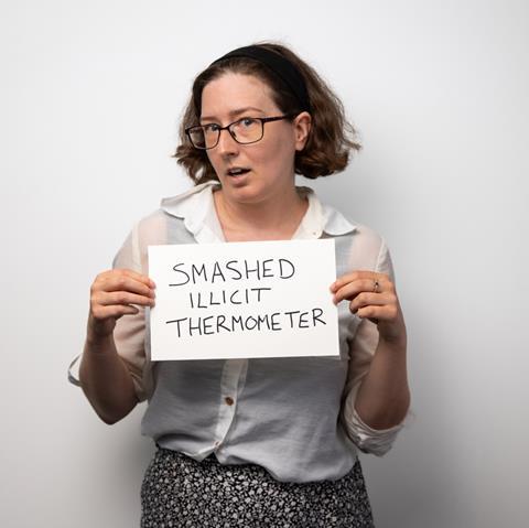 Emma Pewsey smashed an illicit thermometer