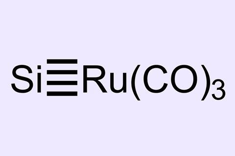 An image showing a compound featuring a metal-Silicon Quadruple Bond