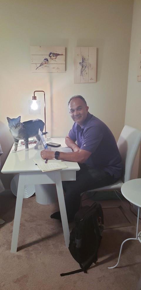 An image showing Omar Farha at his desk