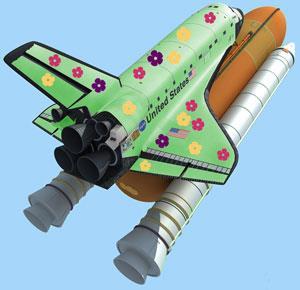 3D_Endeavour_Shuttle-GREEN-FLOWERED-300