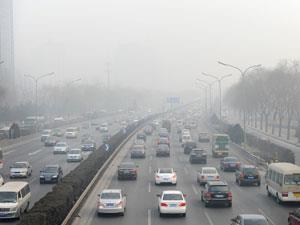 Beijing traffic and smog