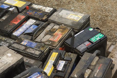 Car batteries for recycling