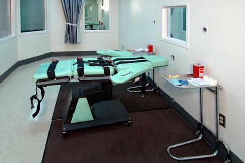 The lethal injection room at San Quentin State Prison