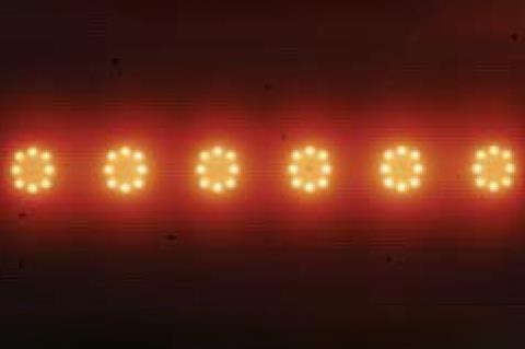 Five circles of eight glowing dots