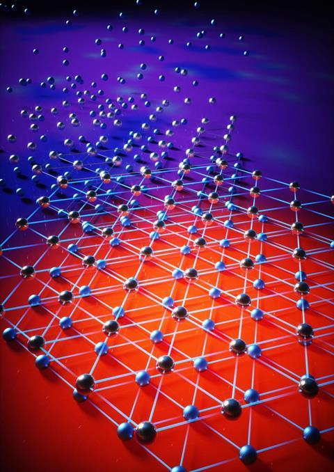 A schematic of a quantum phase transition from an electron liquid to a bilayer Wigner crystal