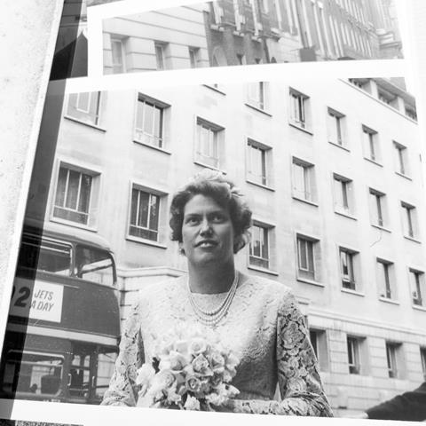 An image showing June Sutor as a bridesmaid at Maureen Julian's wedding