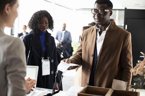 Conference registration desk