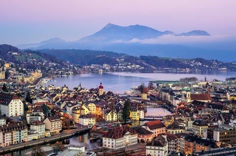 An image showing a postcard view of Lucerne