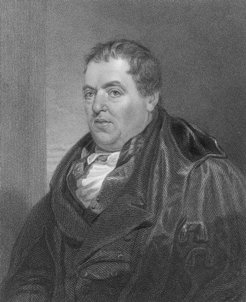 An engraving of Sir John Leslie