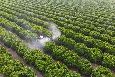 Tractor spraying