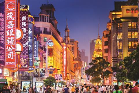 Nanjing road shopping district in Shanghai, China