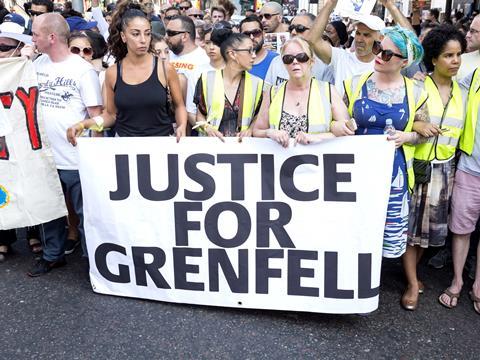London, United Kingdom - June 19, 2017. The Grenfell Tower Disaster. A silent march was held yesterday in the streets that surround the Grenfell Tower by local residents demanding justice.