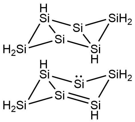 2 possible structures of hexasilabenzene
