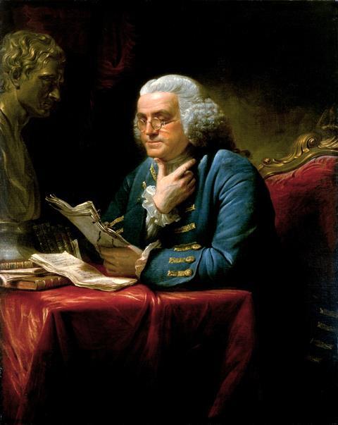 Portrait of Benjamin Franklin by David Martin, 1767