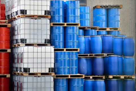 An image showing chemicals storage barrels