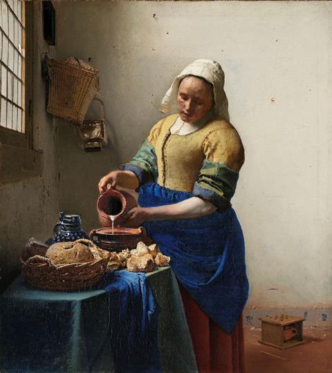An image showing Vermeer's The Milkmaid painting