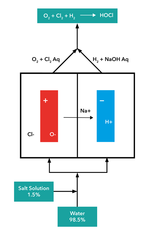 An image showing the injection of salt into softened water flow