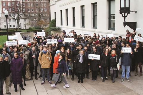 Columbia graduate student workers rally for their right to unionize