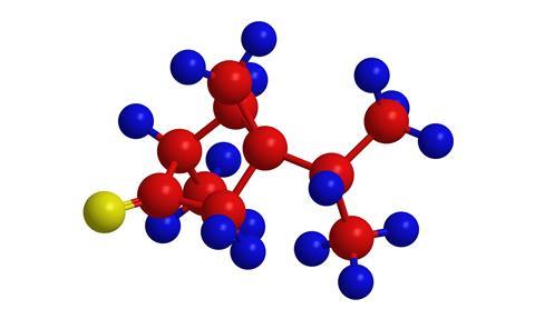 moleculaire structuur van Alfa thujon (aanwezig in absint)