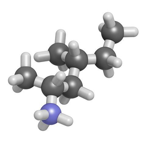 Methylhexanamine (dimethylamylamine, DMAA) stimulant molecule