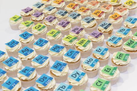 An image showing the Royal Society of Chemistry Periodic Table of Cupcakes