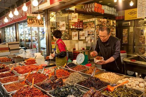 Kimchi market stall, Seoul