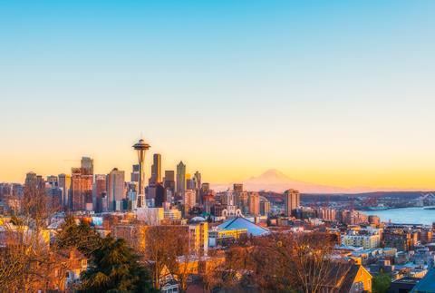 A photograph showing the Seattle skyline