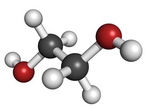 Ethylene glycol molecular model