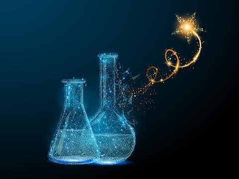 Chemistry superstar, concept illustration 