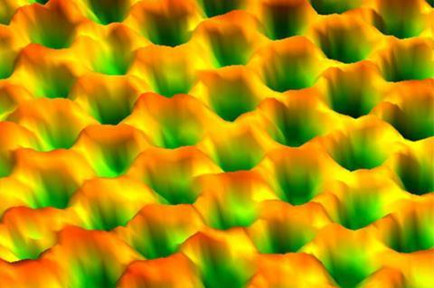 Graphene lattice microscope image