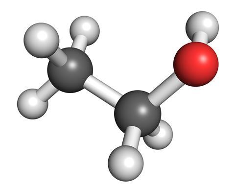 Ethanol molecular model