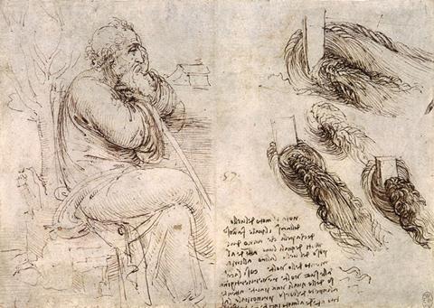 Old Man with Water Studies (c. 1513) by Leonardo da Vinci