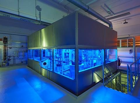 3 trimethylgallium production at umicore pmc in hanau (blue comes from the inside led lights)