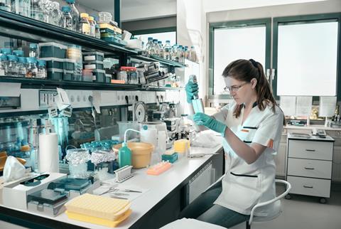 Picture of a female researcher working in a laboratory