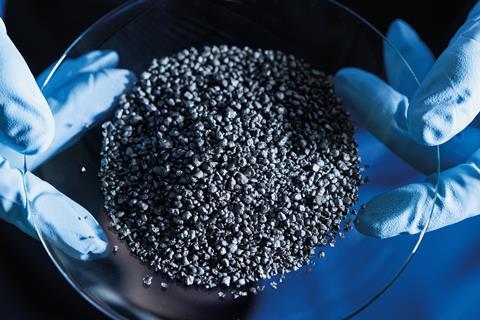 An image showing the granular carbon product of BASF's methane reforming process