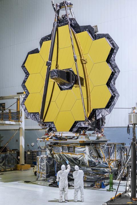 An image showing the James Webb Space Telescope