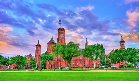 The Smithsonian Castle in Washington, D.C. US