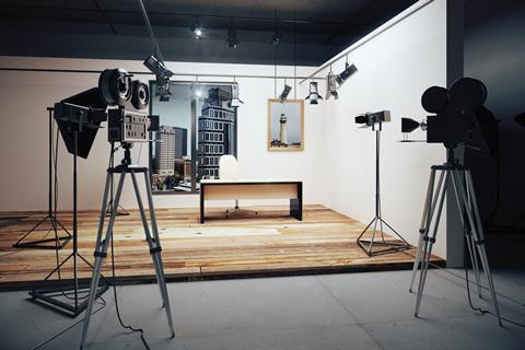 A set up of lighting and film