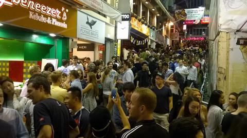 Lan Kwai Fong night life, in Hong Kong