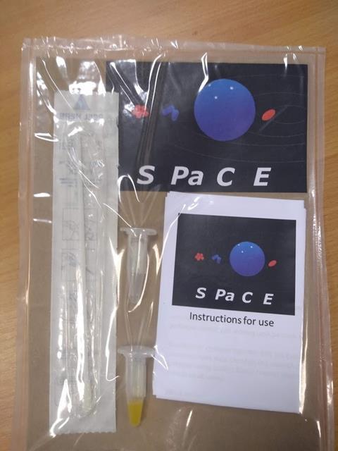 Space swab kit for diagnosing infection