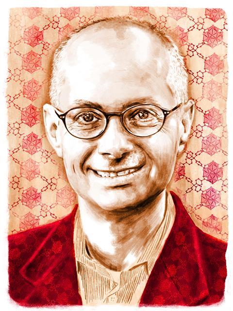 An illustrated portrait of Omar Yaghi