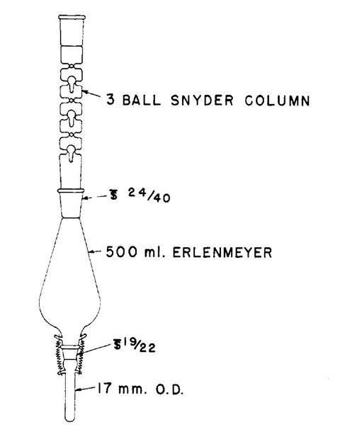 A scheme showing a Kuderna-Danish evaporator