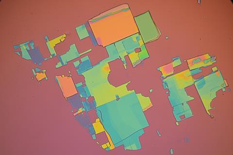 Optical microscopy images of the exfoliated metal–organic framework