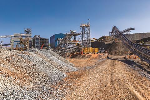 Cullinan diamond mine with a kimberlite heap in South Africa