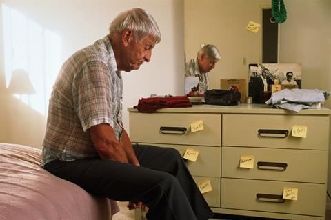 An image showing a patient with Alzheimer's