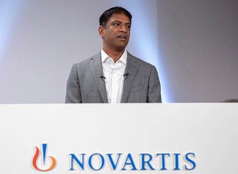 An image showing Vas Narasimhan, CEO of Swiss pharmaceutical group Novartis