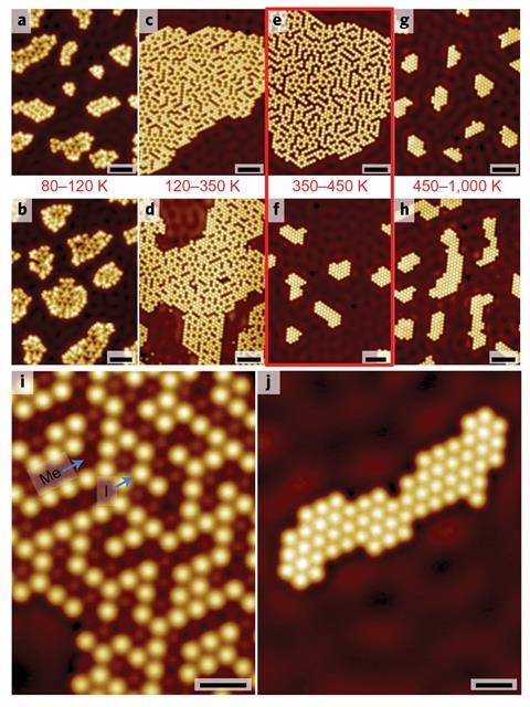 STM imaging of reaction intermediates on Cu(111) and PT/Cu SAA surfaces