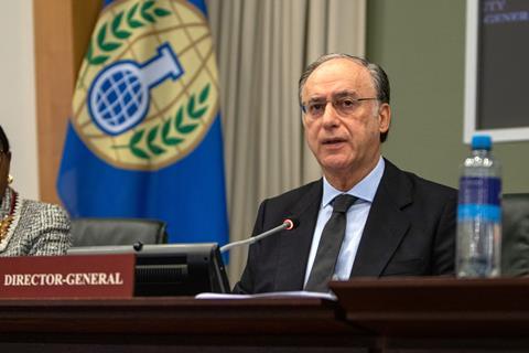 H.E. Ambassador Fernando Arias, OPCW Director-General at a political meeting