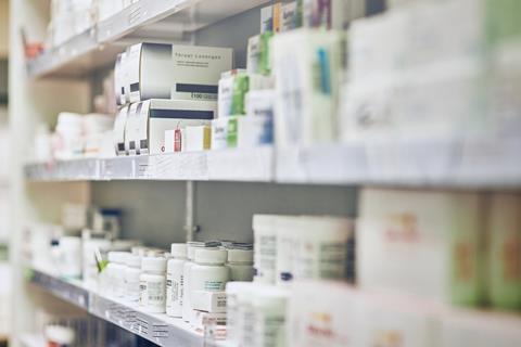 Pharmacy shelves